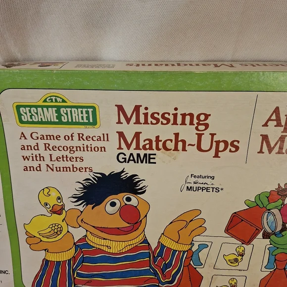 Vintage Sesame Street Missing Match Ups Game By Milton Bradley Company - Picture 5 of 12